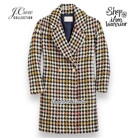 J.Crew Collection large check houndstooth double breasted coat *shop@iamwarrior - Picture 9 of 16